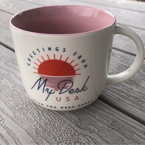 Threshold Stoneware Greetings From My Desk USA Wish You Were Here Coffee Tea Mug